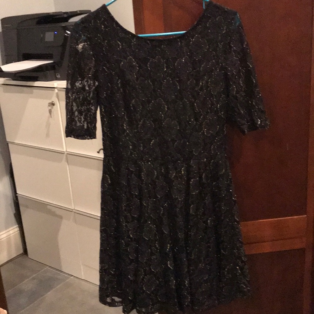 Black and gold dress